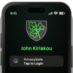 A PrivacySafe handset on its lock screen